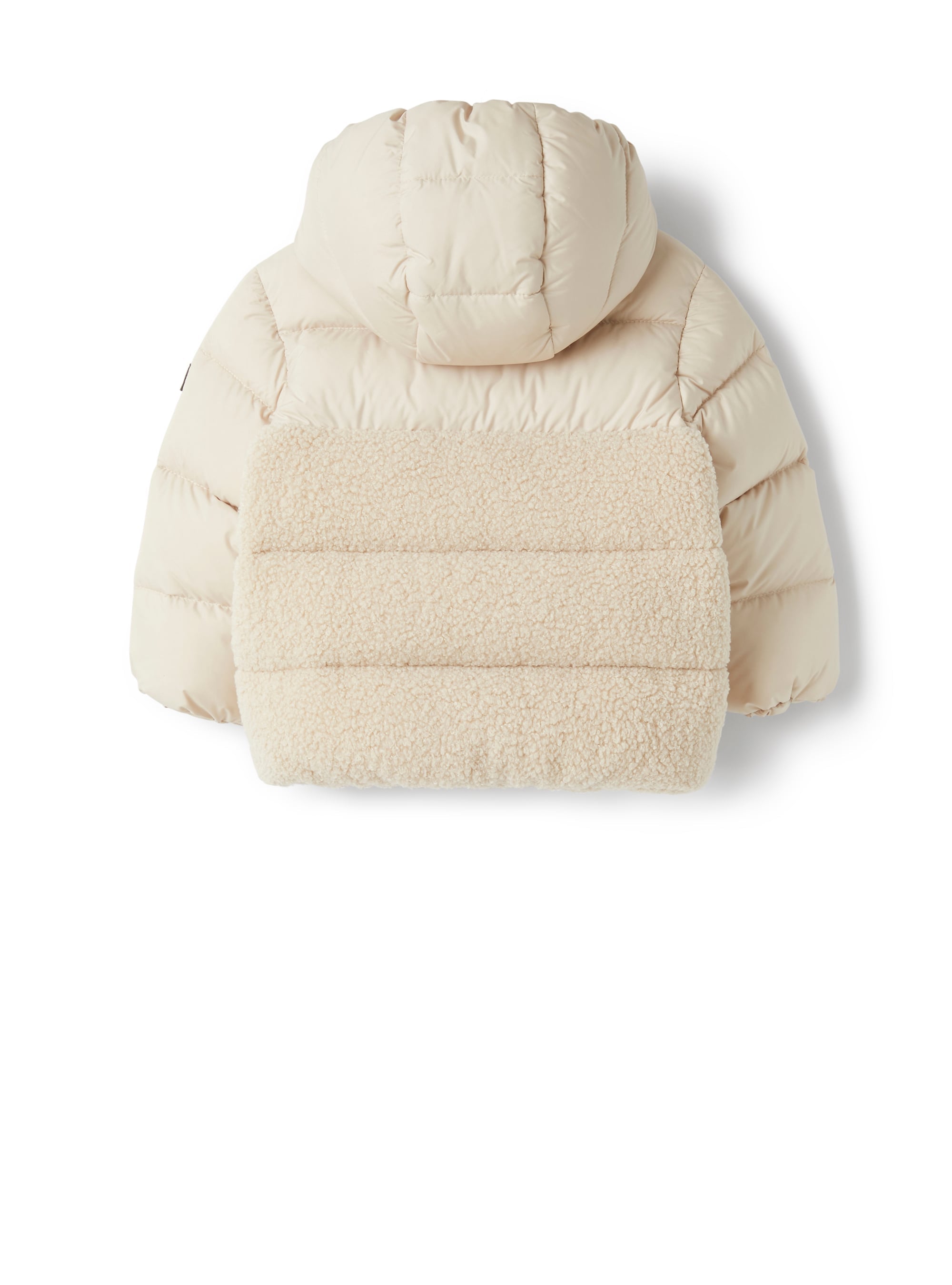 Nylon and curly fleece down jacket