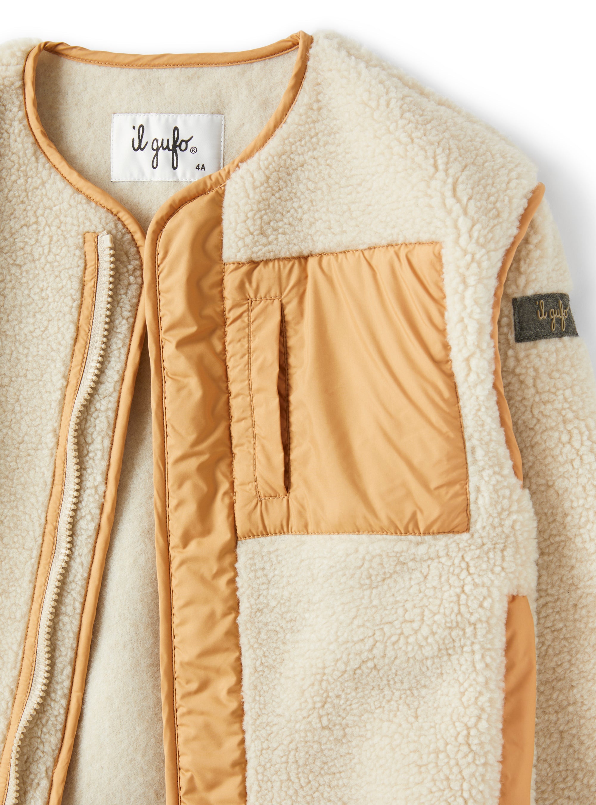 Curly fleece jacket with pocket