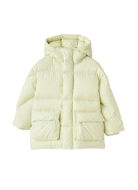 Long hooded down jacket