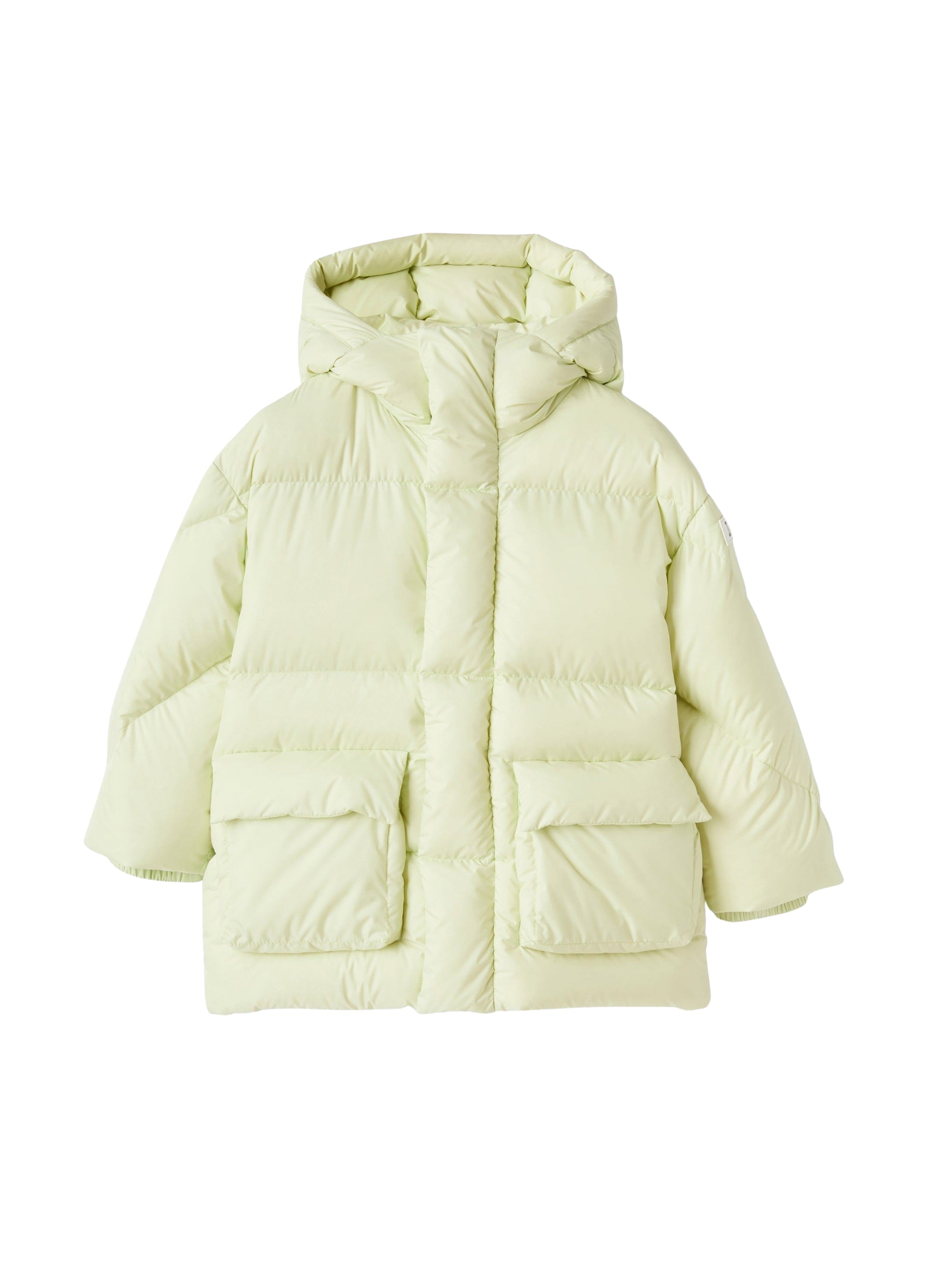 Long hooded down jacket