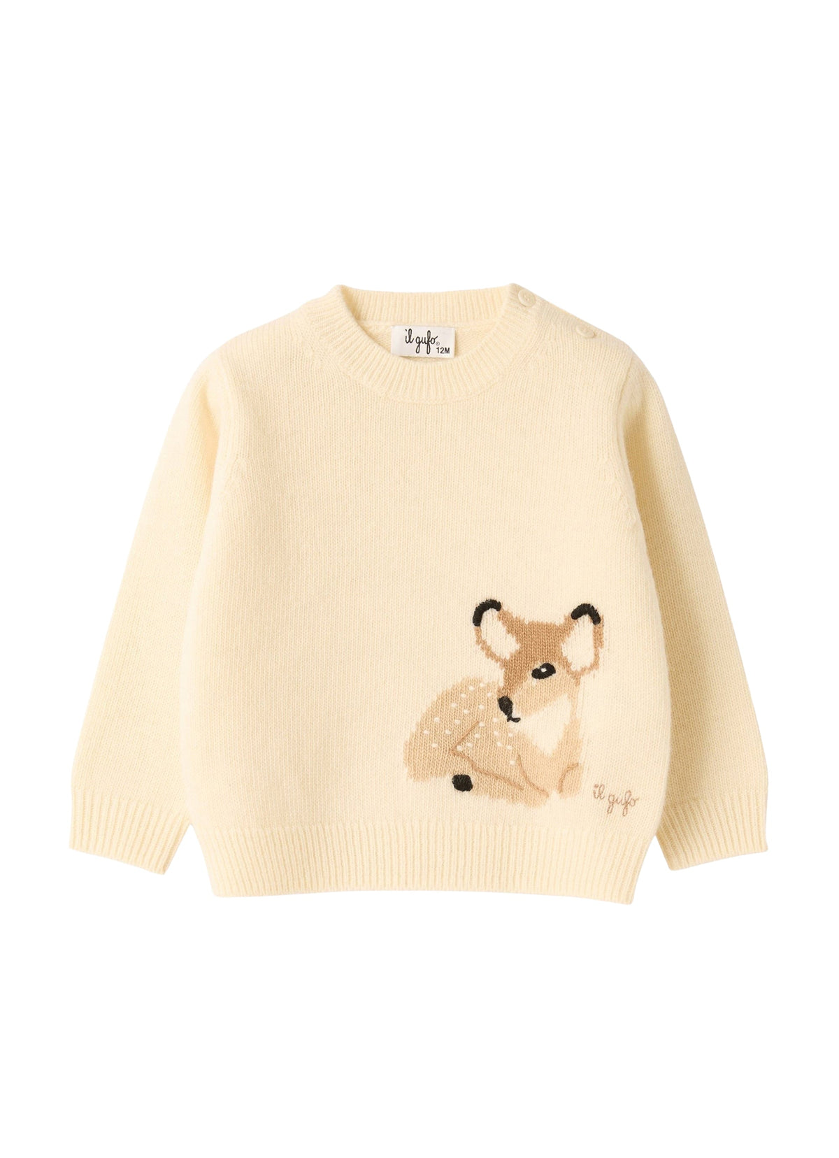 ma445em220_1012 // DOUBLON PAS FUSION /// DOUBLON DEVIENT OK PICS / maglione girocollo con ricamo cerbiatto