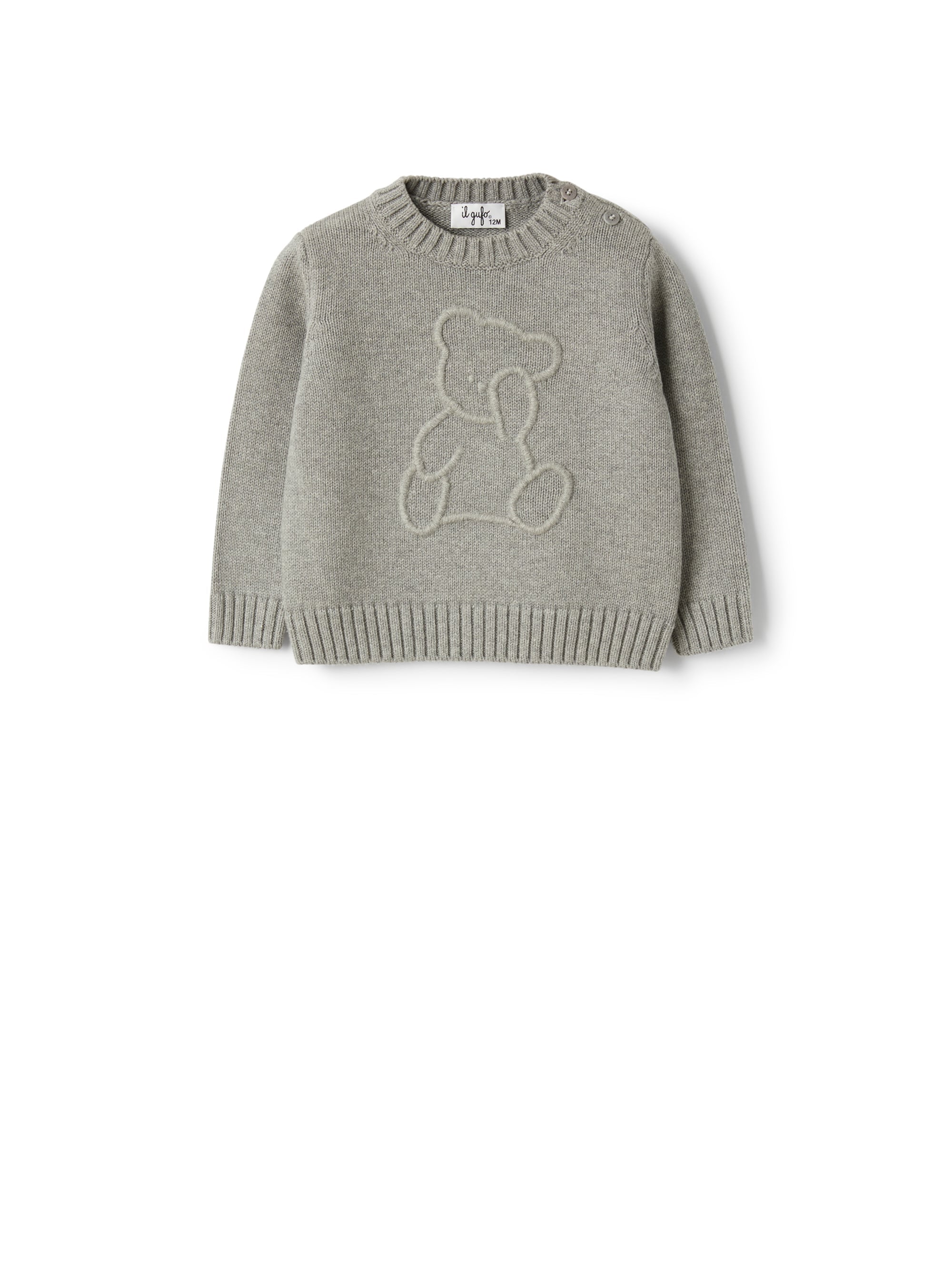 Organic cotton sweater with bear