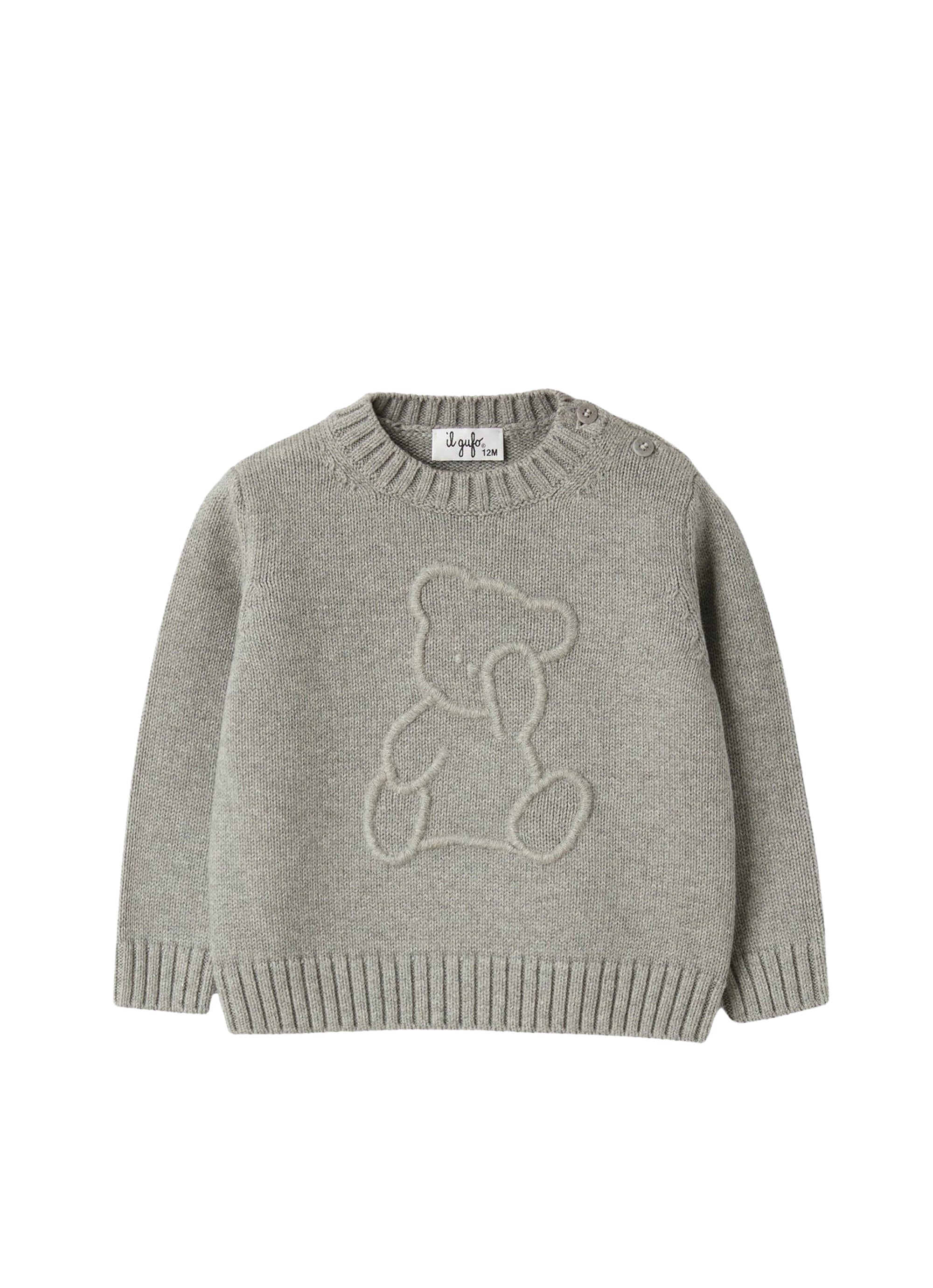 Organic cotton sweater with bear