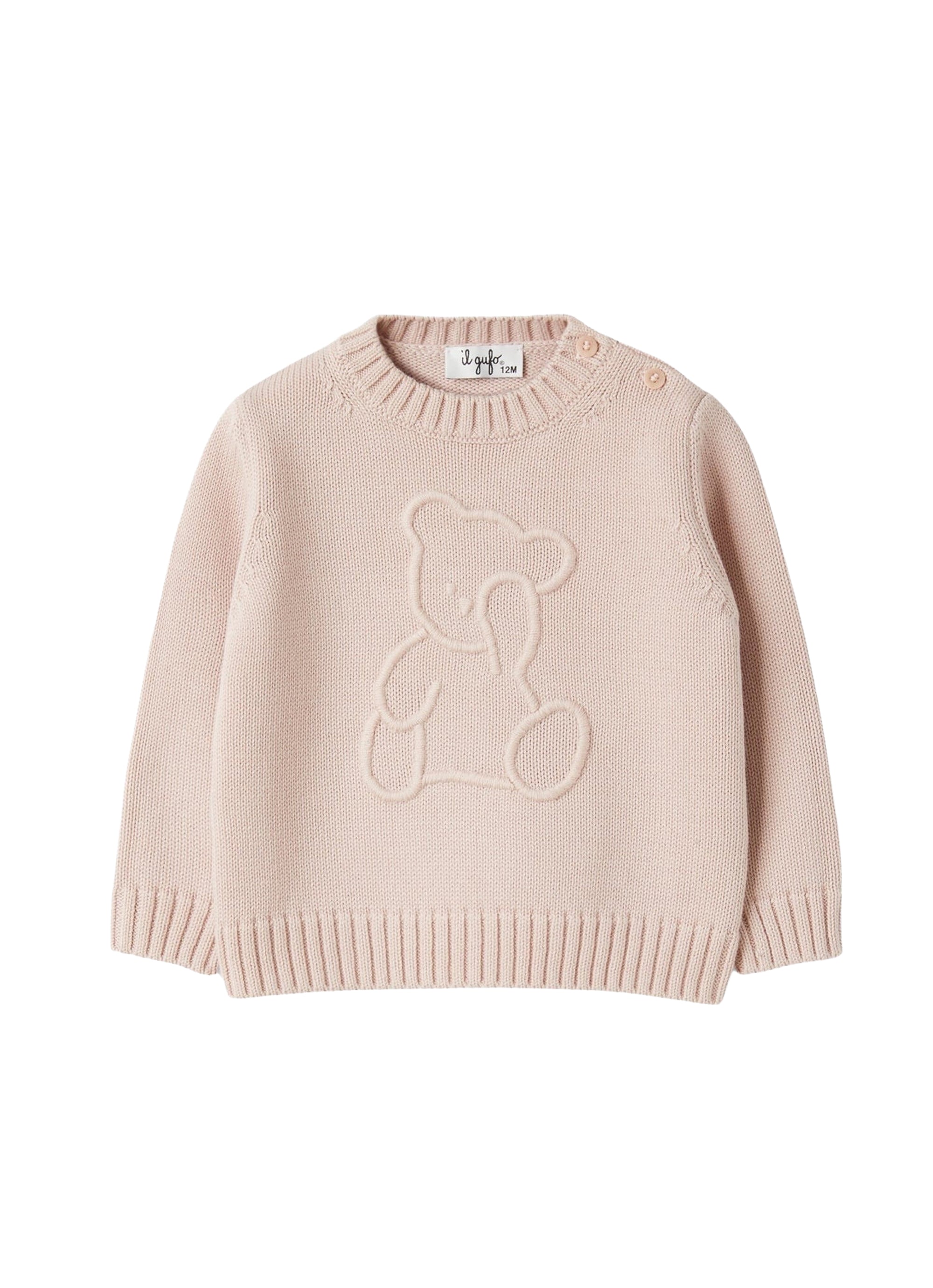 Organic cotton sweater with bear