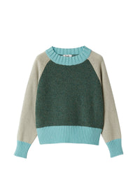 Color-block wool sweater