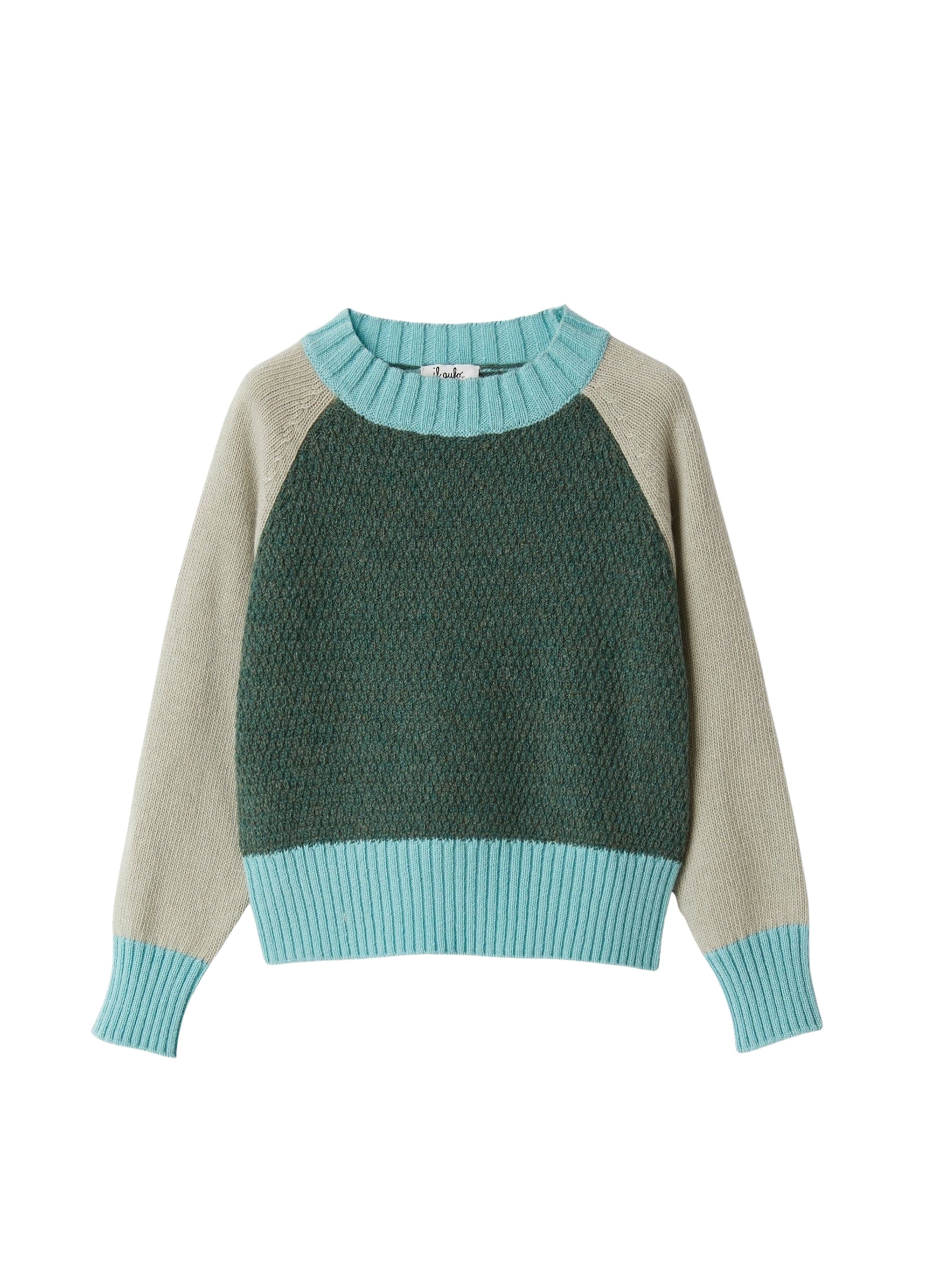 Color-block wool sweater