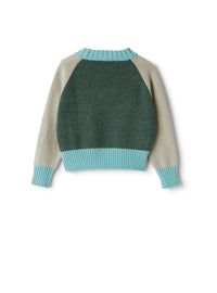 Color-block wool sweater