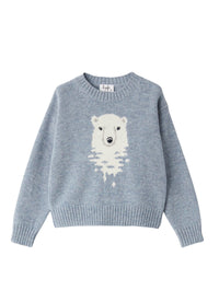 Wool sweater with polar bear