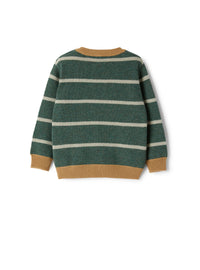 Wool sweater with a striped pattern