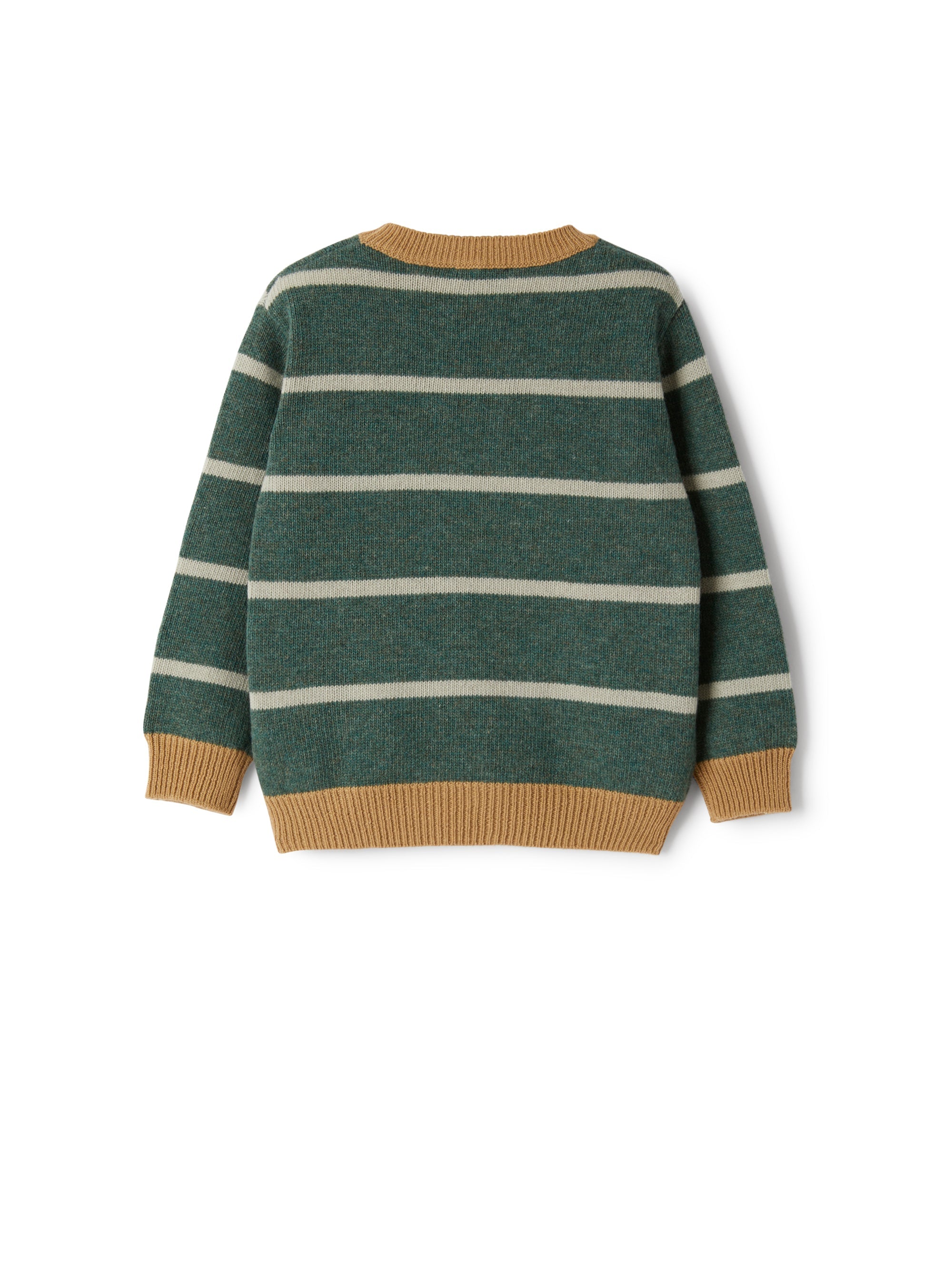 Wool sweater with a striped pattern