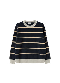 Wool sweater with a striped pattern