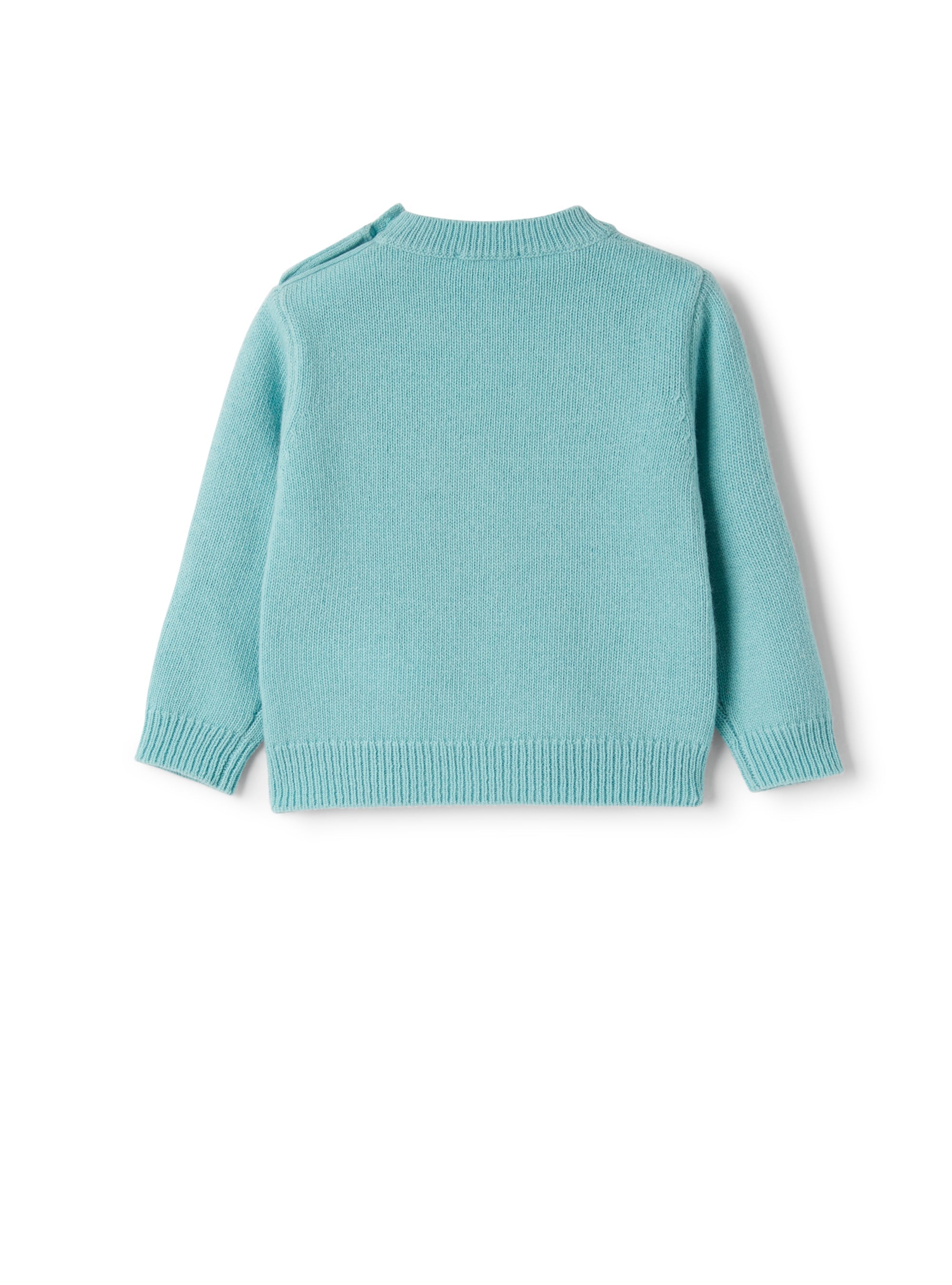 Wool sweater with fox embroidery