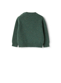 Wool sweater with fox embroidery