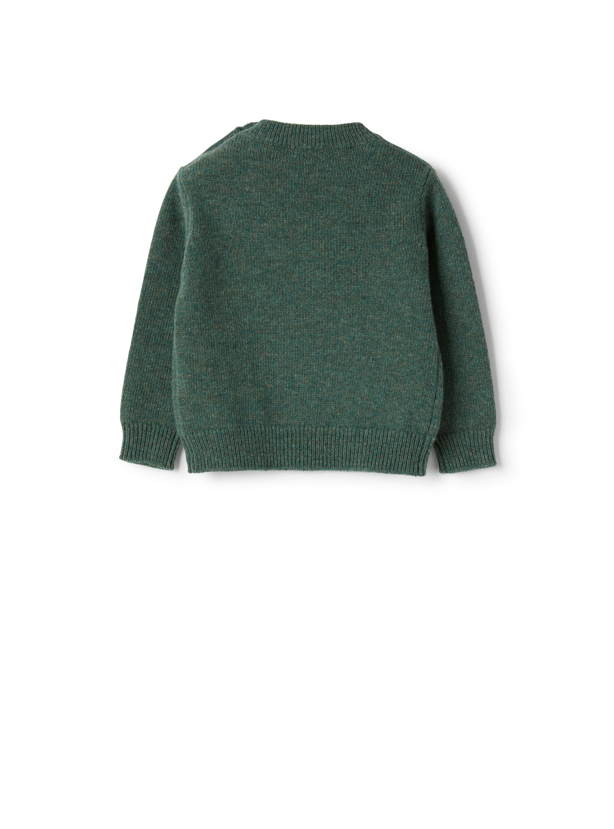 Wool sweater with fox embroidery