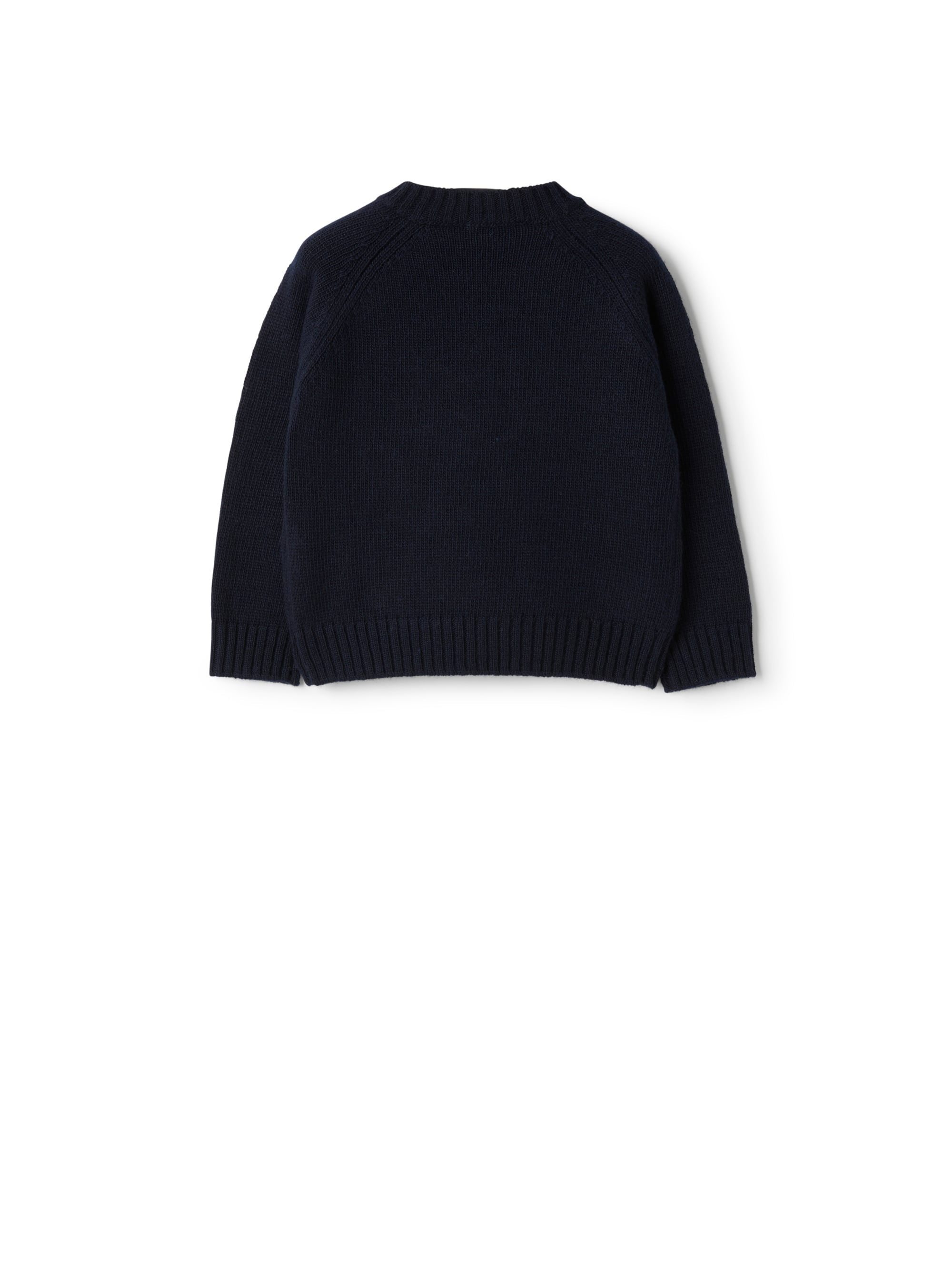 Wool sweater with cat embroidery