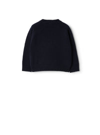 Wool sweater with cat embroidery