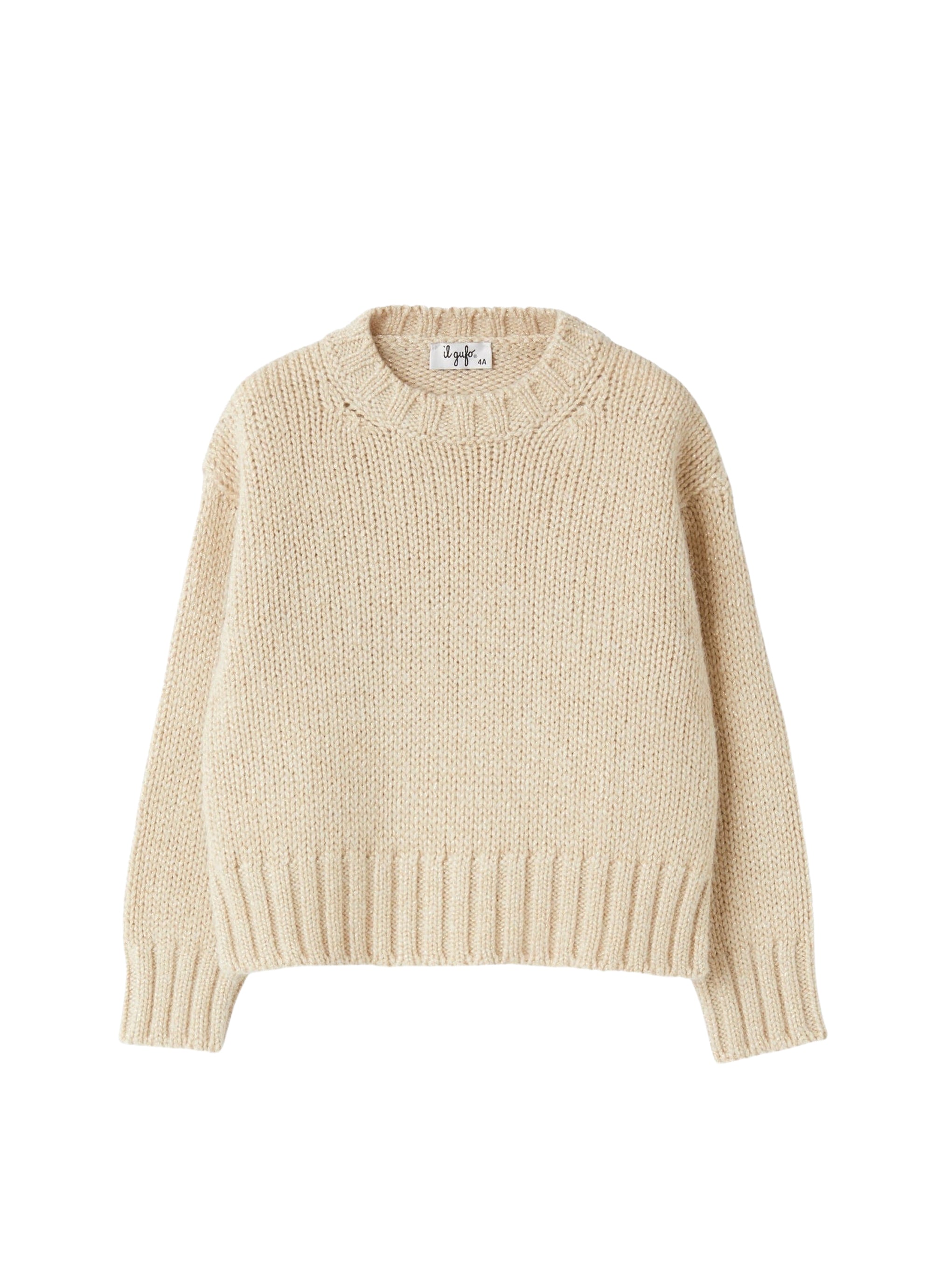Viscose and lurex blend yarn crew neck sweater