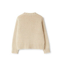 Viscose and lurex blend yarn crew neck sweater