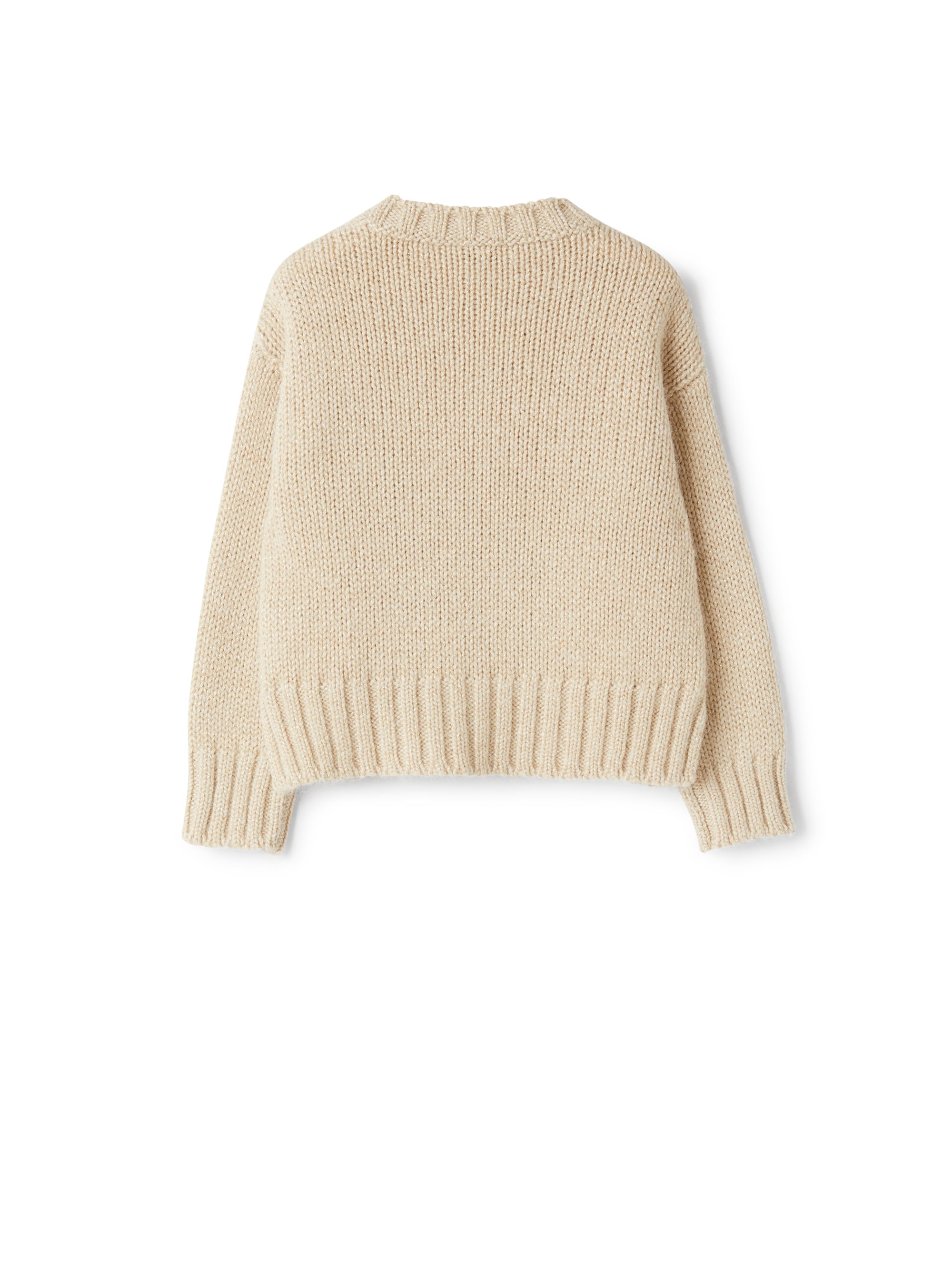Viscose and lurex blend yarn crew neck sweater