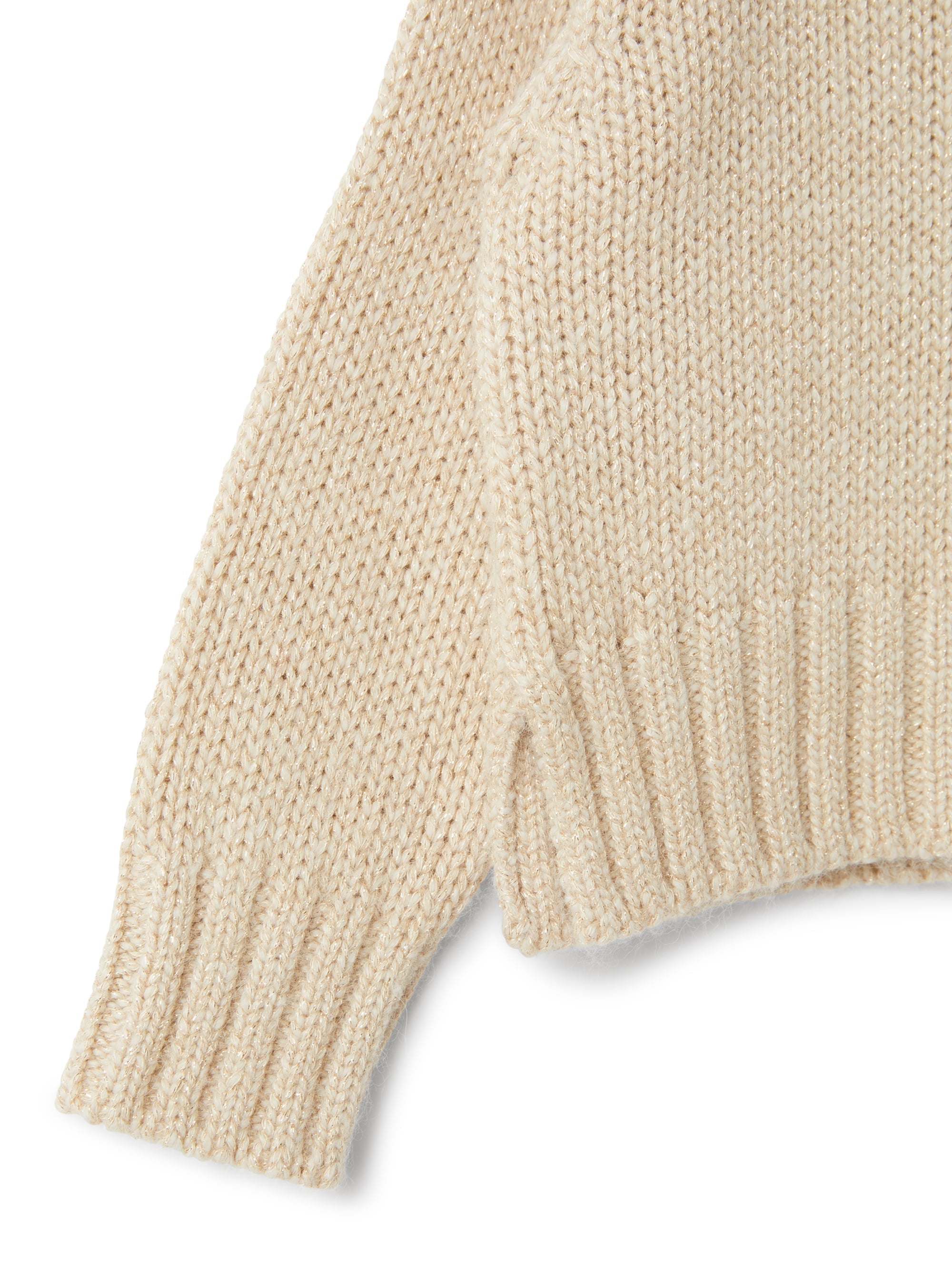 Viscose and lurex blend yarn crew neck sweater