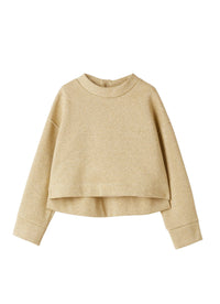 Cropped cotton and lurex sweatshirt