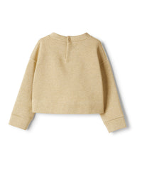 Cropped cotton and lurex sweatshirt