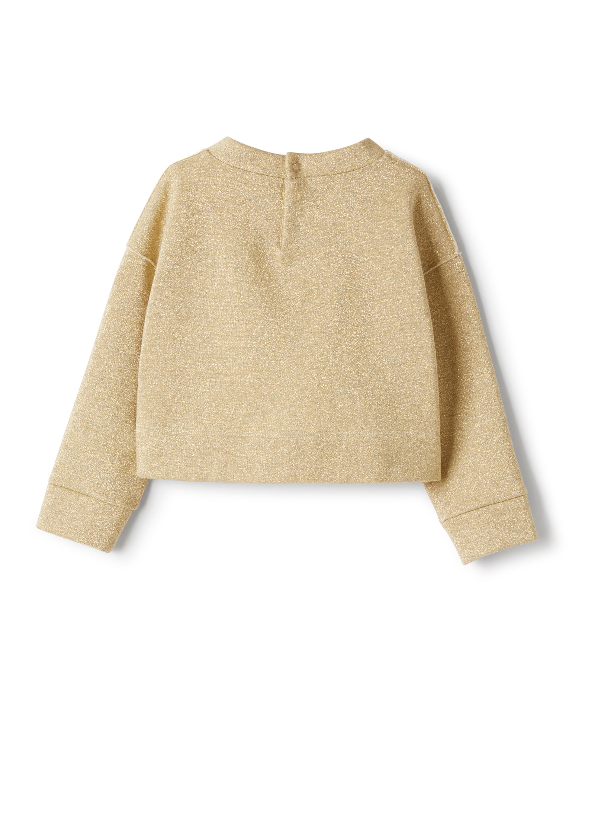 Cropped cotton and lurex sweatshirt