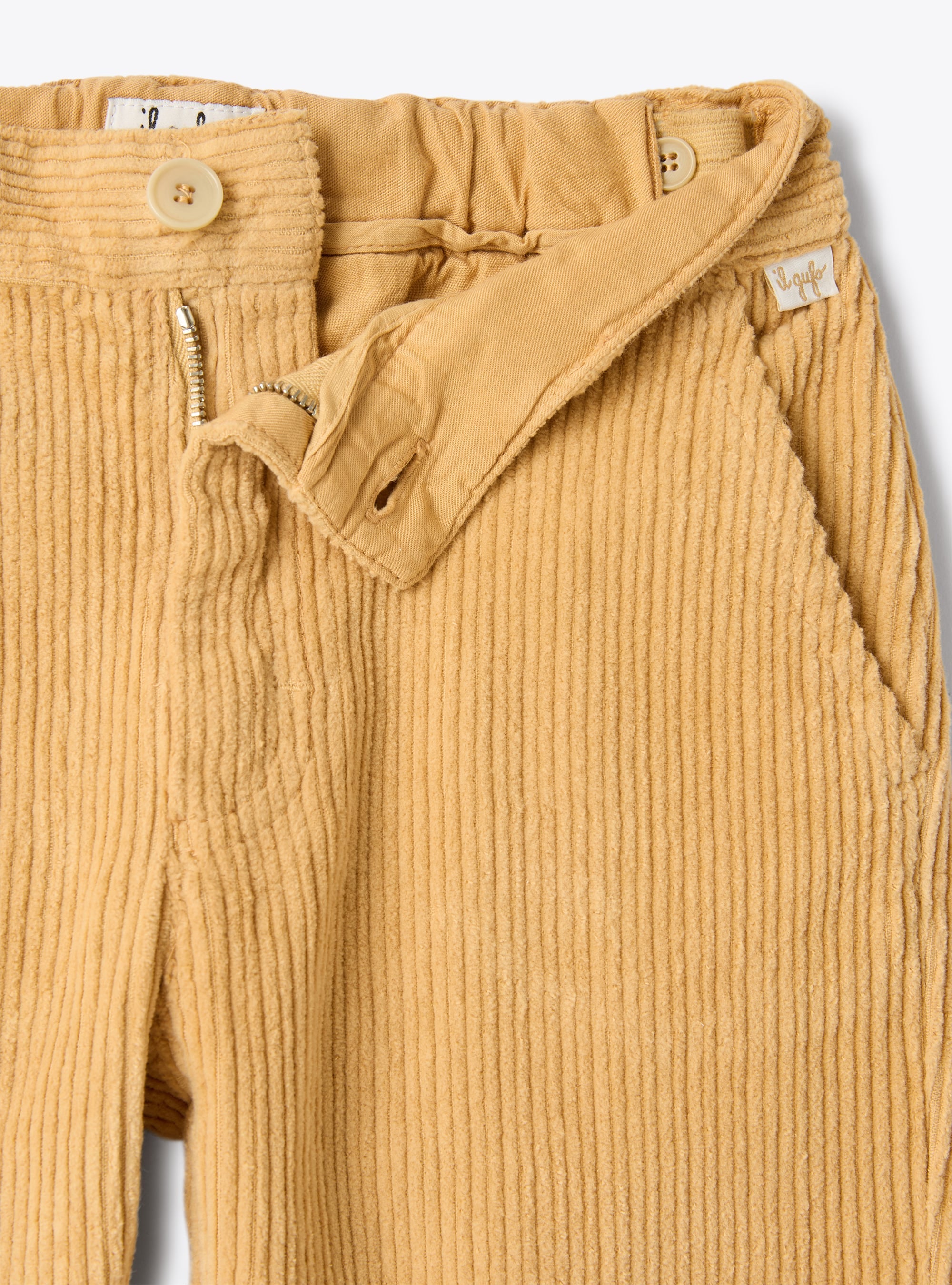 Cotton corduroy trousers with ribbing