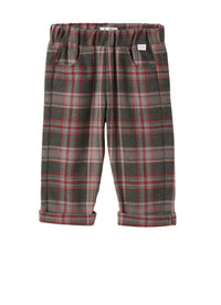 Scots pattern techno-wool trousers
