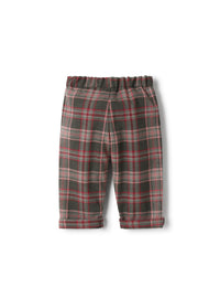 Scots pattern techno-wool trousers