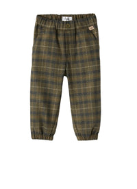 Checkered cotton blend trousers