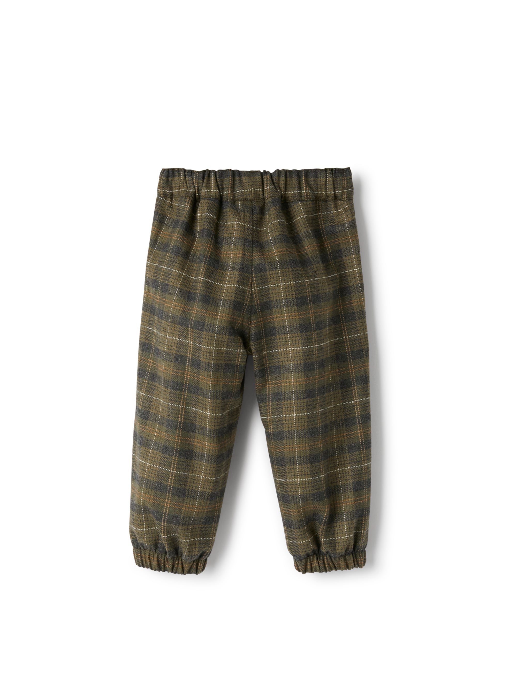 Checkered cotton blend trousers