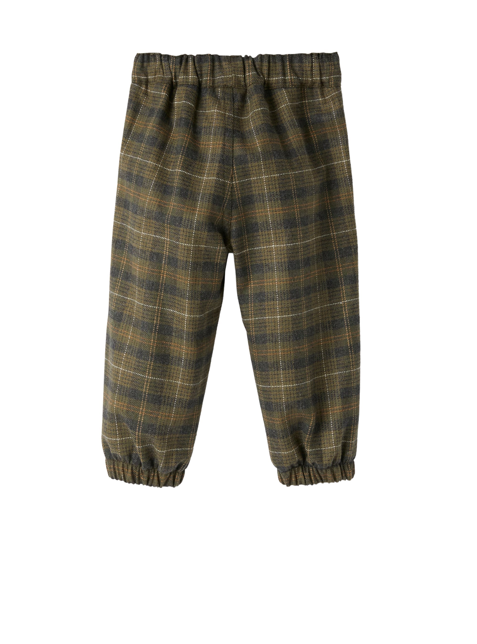 Checkered cotton blend trousers