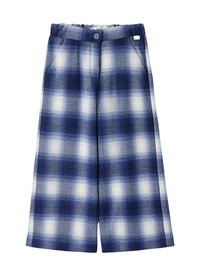 Checked techno-wool palazzo pants