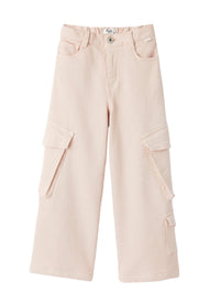 Fleece-lined denim cargo pants