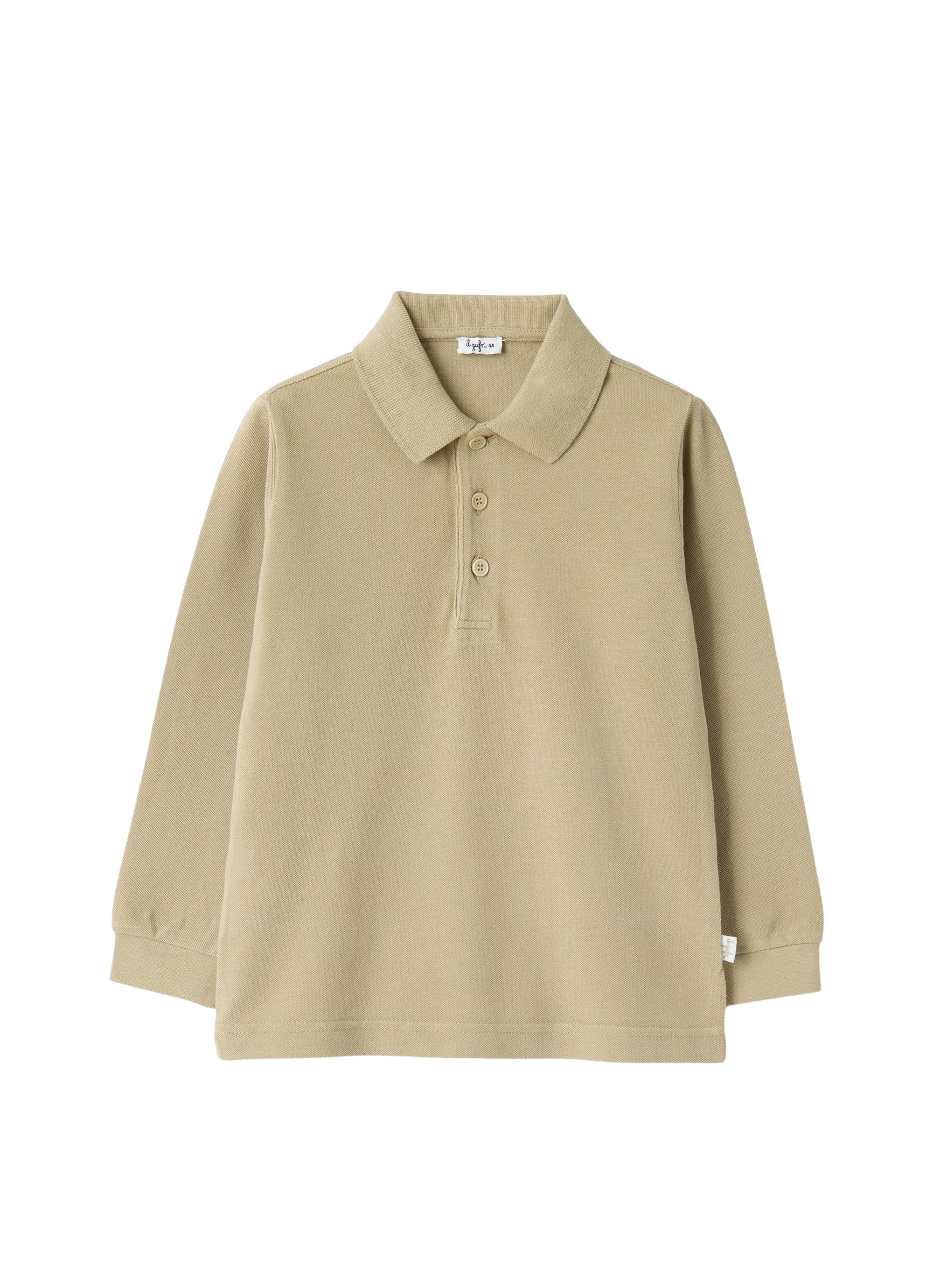 Long-sleeve piqué polo shirt