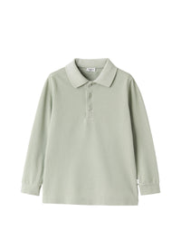 Long-sleeve piqué polo shirt