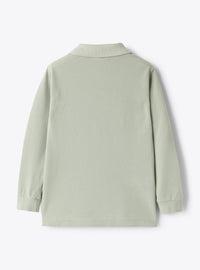 Long-sleeve piqué polo shirt