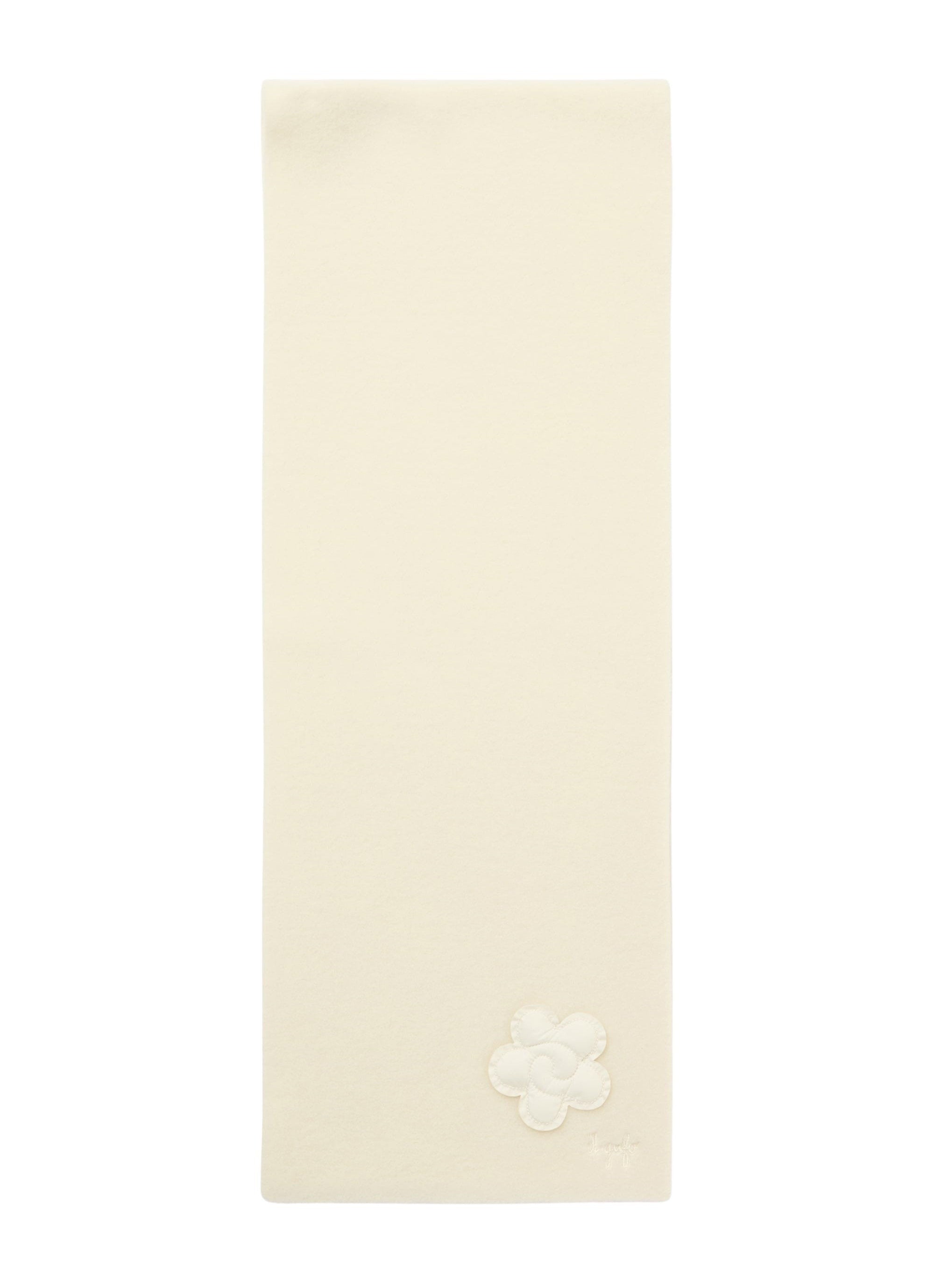 Fleece scarf with floral appliqué