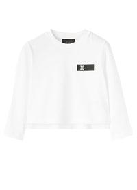 T-shirt boxy avec logo thermocollé - Bianco