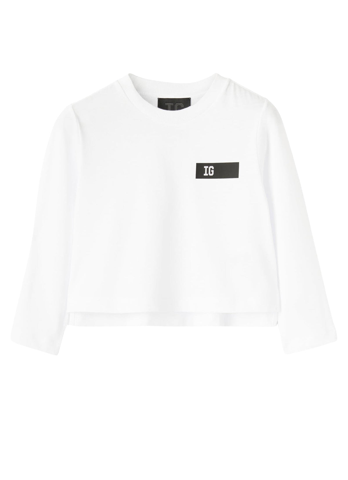T-shirt boxy avec logo thermocollé - Bianco