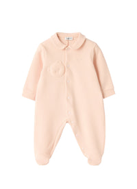 Stretch cotton fleece jumpsuit with littlebear