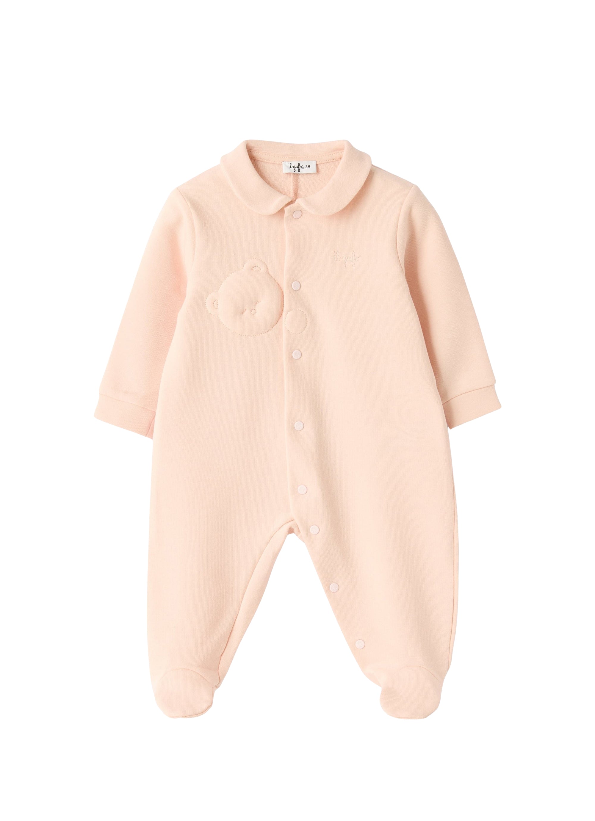 Stretch cotton fleece jumpsuit with littlebear