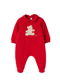 Cotton fleece jumpsuit with appliqué
