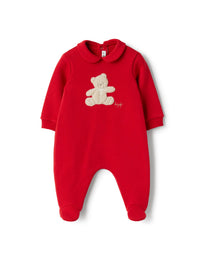 Cotton fleece jumpsuit with appliqué