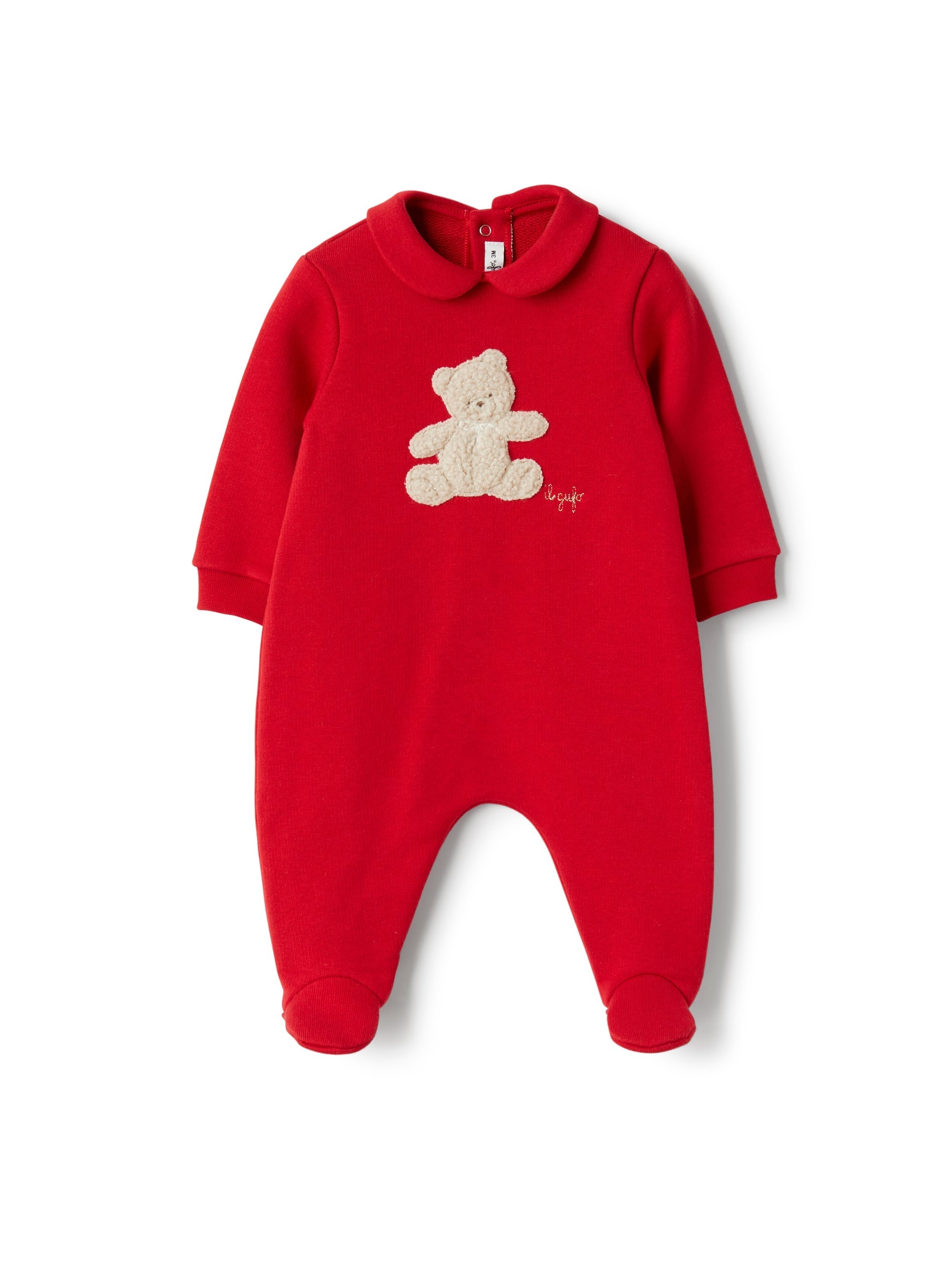 Cotton fleece jumpsuit with appliqué