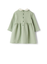 Cotton fleece dress with eco-fur insert