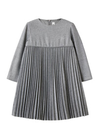 Pleated techno-wool dress