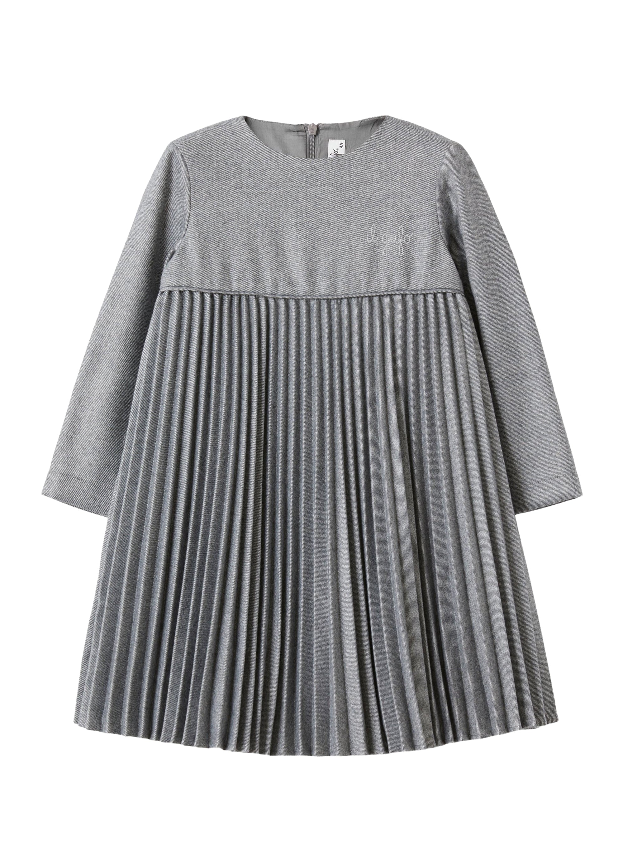 Pleated techno-wool dress