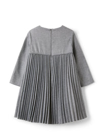 Pleated techno-wool dress